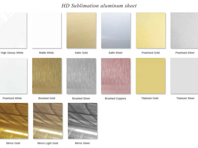 Heat transfer sublimation aluminium plate